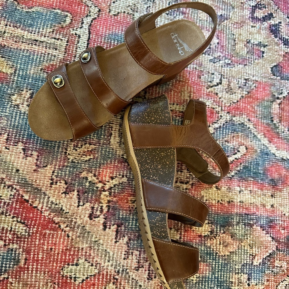 Dansko Brown Leather Strap Sandals